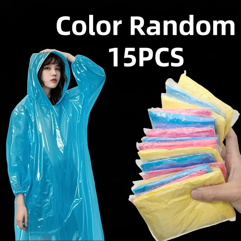 15/30PCS Randomly Colored Disp - Emergency Poncho Rain 评论和价格
